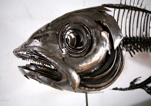 Close up of Fish XIX | Fish Wall Art | Metal Sculpture by Russell West