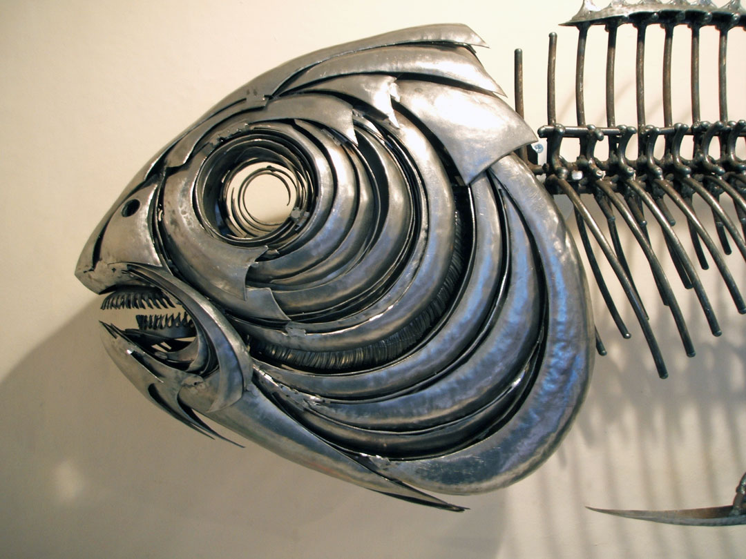 Close up of Fish XXI | Fish Wall Art | Metal Sculpture by Russell West